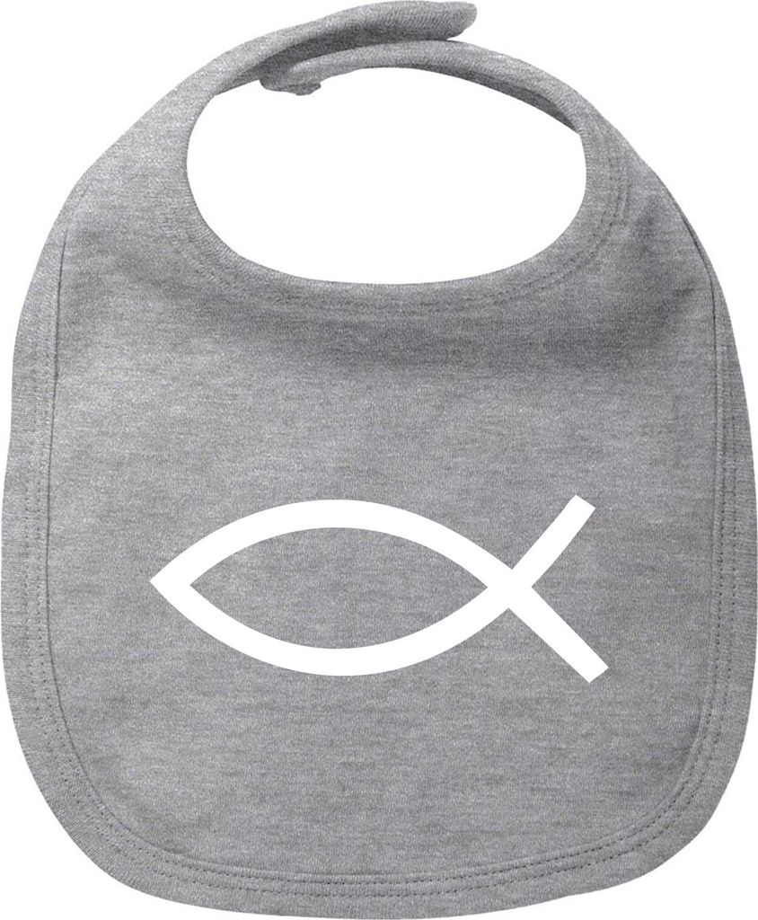 Huuraa Baby Lätzchen Fische Symbol Heather Grey Klettverschluss Baumwolle Latz Geschenkidee