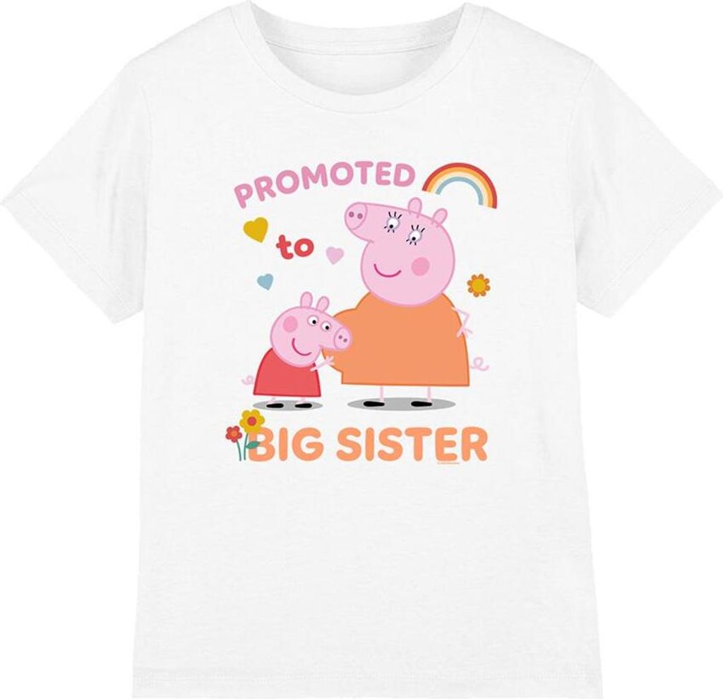 Peppa Pig - "Promoted To Big Sister" T-Shirt für Kinder TV15157 (104) (Weiß)