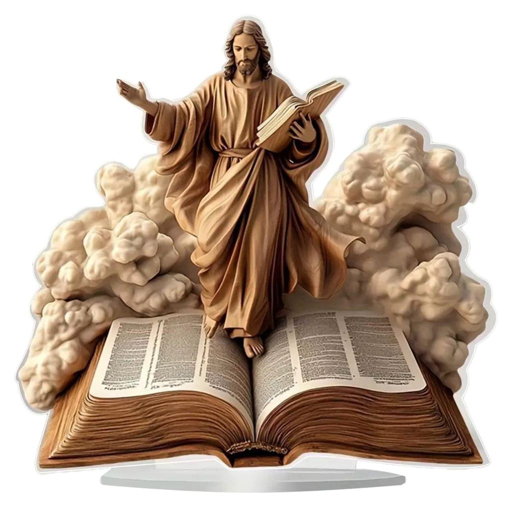 Weihnachtliche Krippenszene, Acryl-Tischaufsteller, 2D-flaches Schreibtisch-Ornament für christliche Heimdekoration