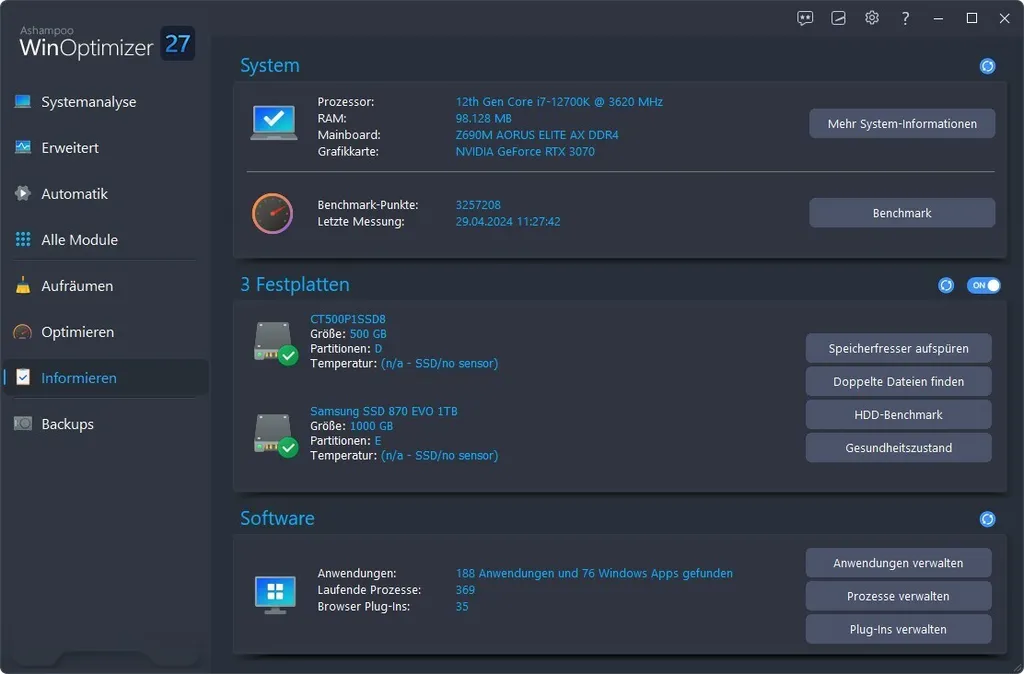 Ashampoo WinOptimizer 27 Licence Permanente 1 PC - Optimisation Windows