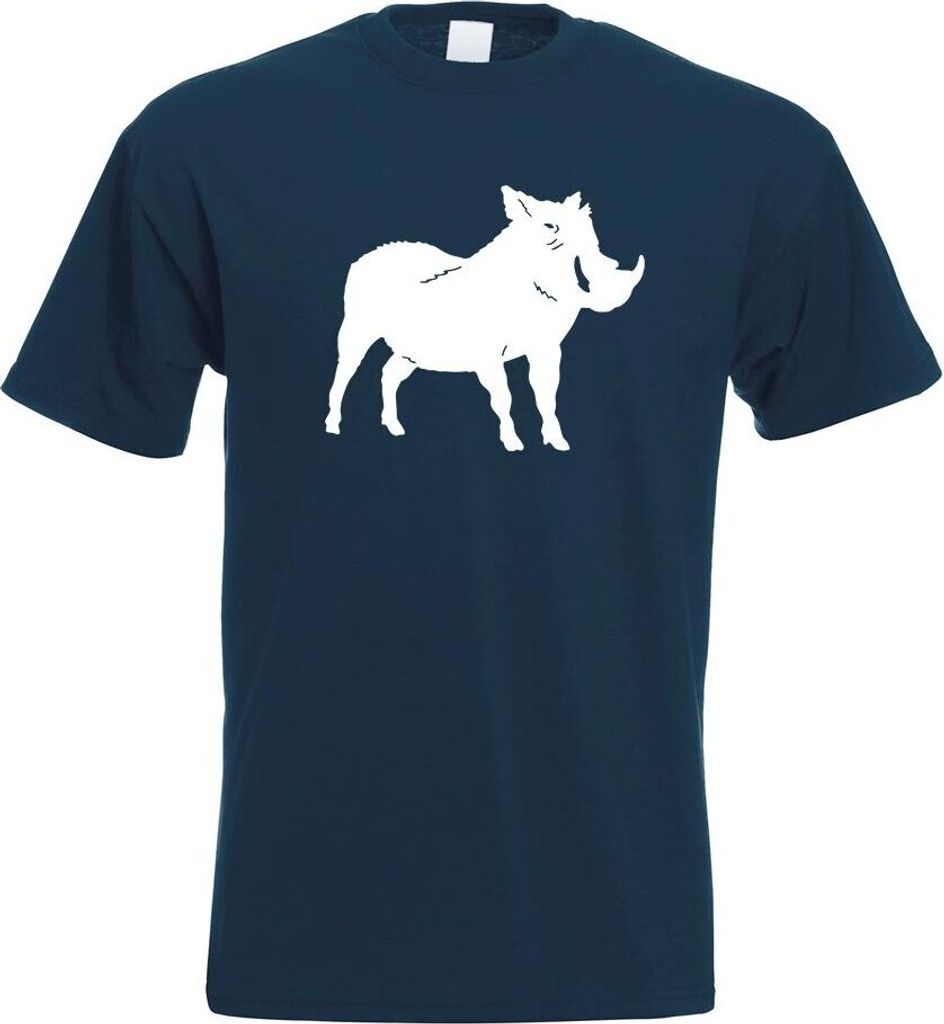 Kiwistar - T-Shirt - Navy - Wildschwein Motiv 1 - Keiler Herren Funshirt Bedruckt Design Sprüche Spruch Motive - mit Motiv Bedruckt - Funshirt Des...