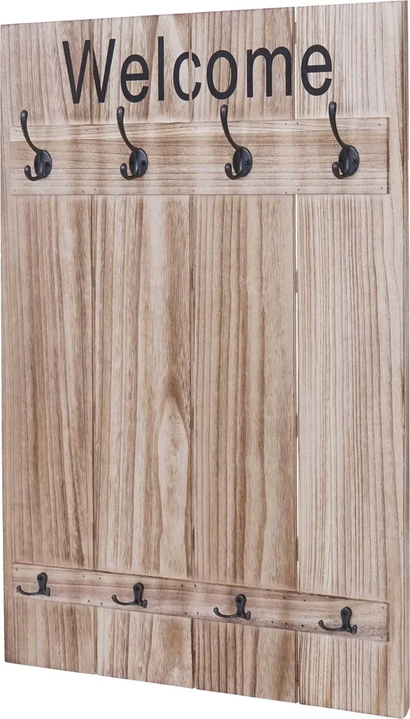 Pannello Appendiabiti Vintage Welcome HWC-C89 91x60cm Marrone Naturale