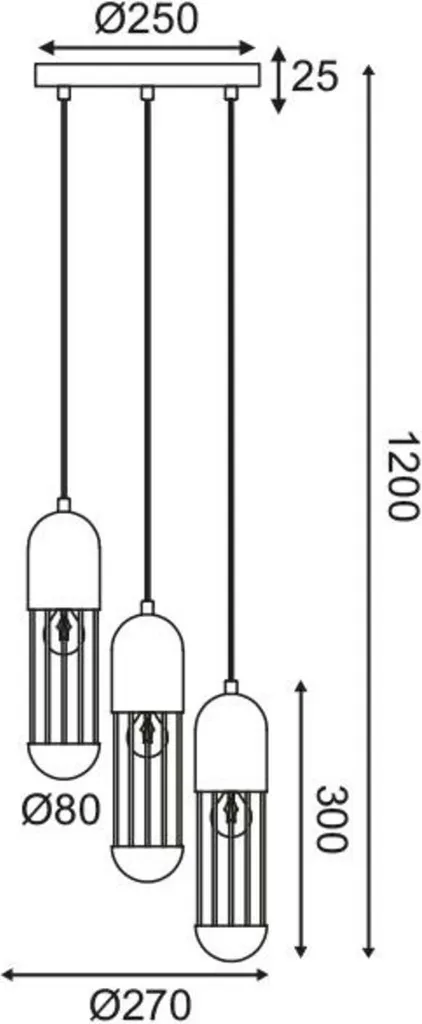 Luminaire Suspendu 3 Feux E27 en Métal Blanc Robuste Modèle D27cm - 2