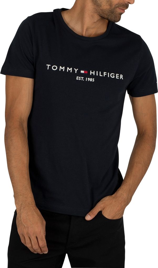 Tommy Hilfiger Herren Logo T-Shirt, Blau XL Produktbild 