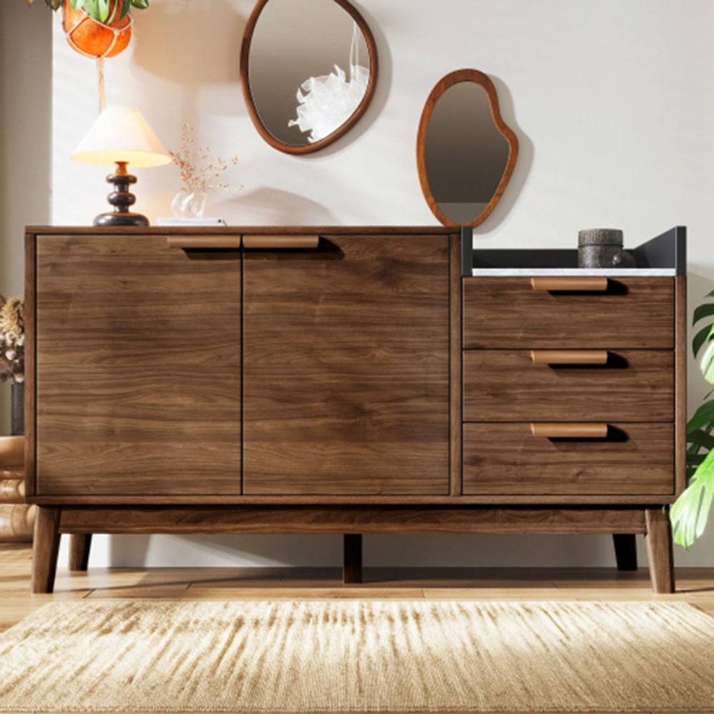 Kommode,Sideboard mit 3 Schubladen & Doppeltürschrank (innen höhenverstellbar)H77/B120/T40 cm