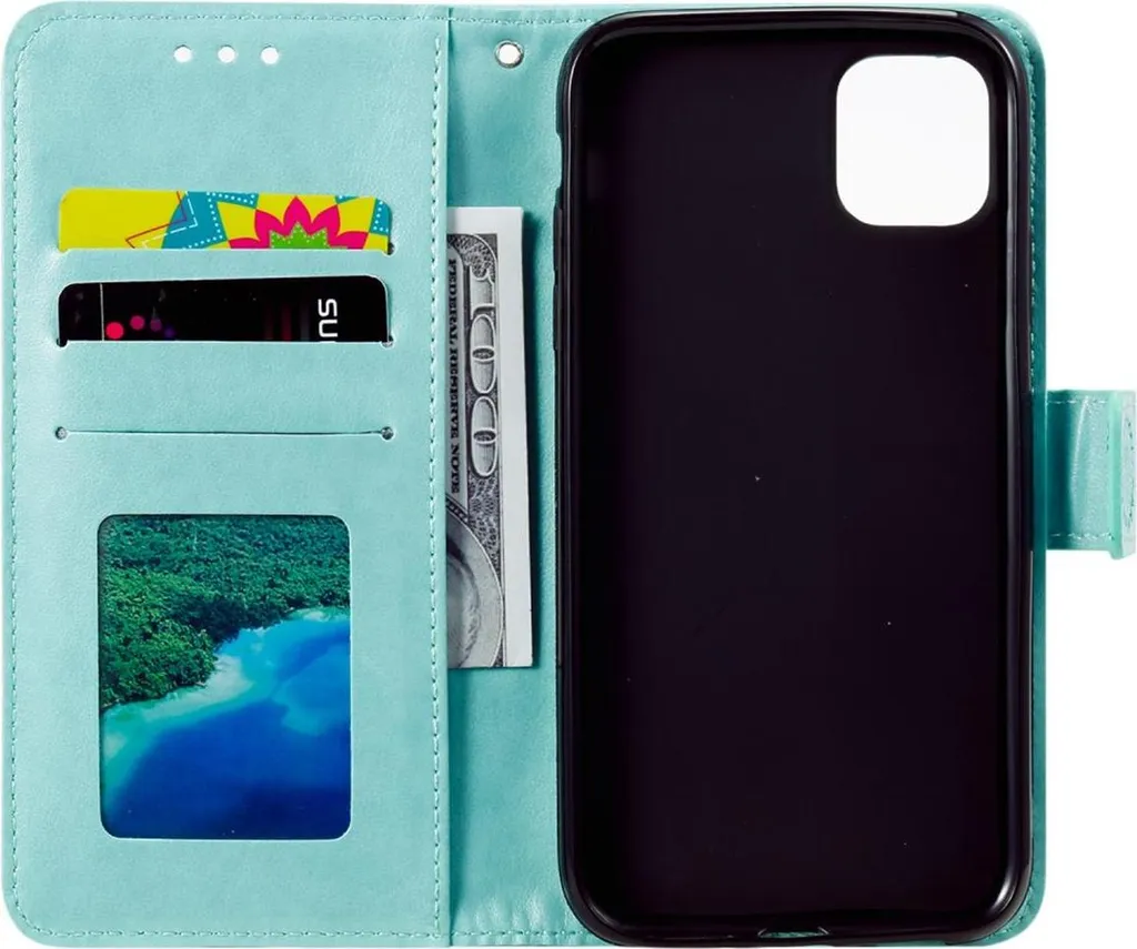 Custodia Portafoglio In Pelle PU Per IPhone 11 Pro (5,8") Con Supporto E Chiusura Magnetica - Colore Caffè, 2 Slot Carte E Portamonete - 2
