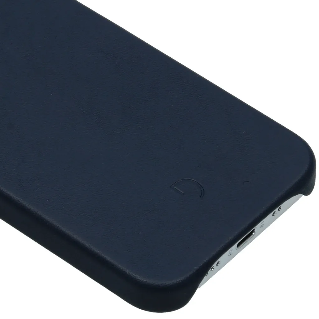 Coque de protection en cuir Decoded pour iPhone 12 Mini bleu nuit