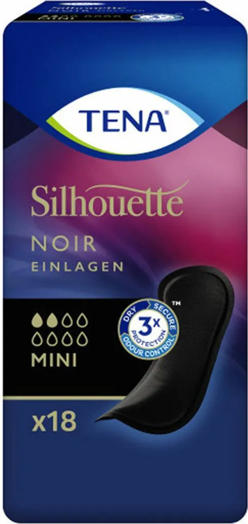 TENA Silhouette Noir Mini 108 Protections - Pour fuites très légères