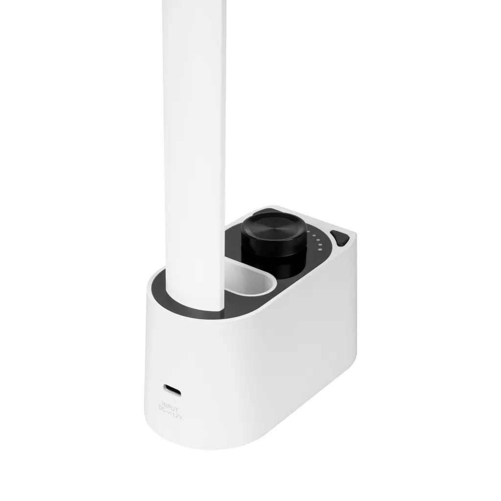 Lampe tactile 72 LED Rebel KOM1019 horloge LCD et bras articulé blanc