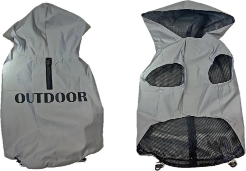 Manteau chien pour balade nocturne Duvo+ Hi Vis Sporty gris taille XS