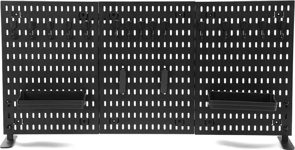 Panneaux Perforés Pegboard en Plastique PP Gris Clair Gain de Place Mural