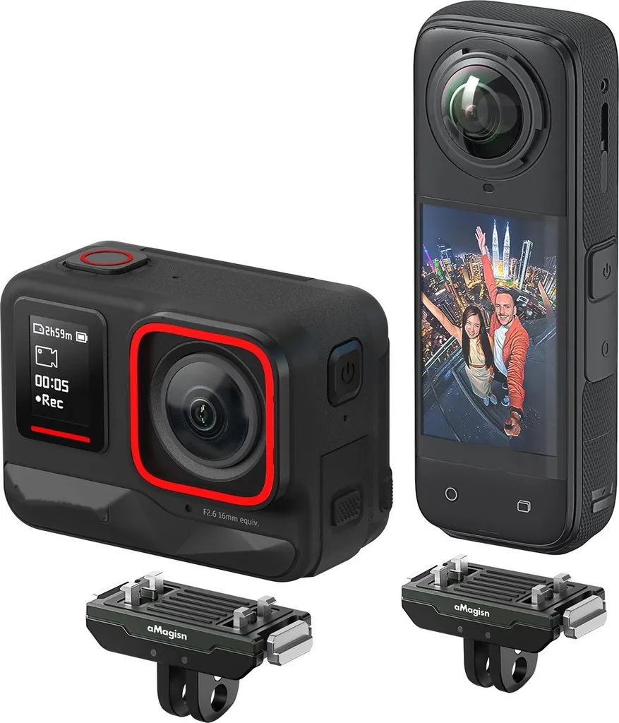 Support Métal Robuste à Libération Rapide Compatible Insta360 X5 - 5