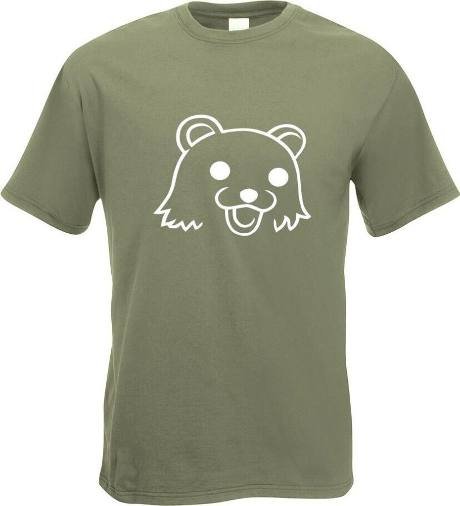 Kiwistar - T-Shirt - Olive - Pedobär - Pedobear Motiv Bedruckt Funshirt Design Print - mit Motiv Bedruckt - Funshirt Design - Sport - Freizeit - H...
