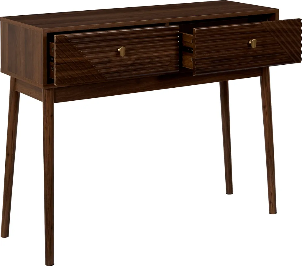 Table Console Design Tiffany avec Plateau Marbre et Structure Noire