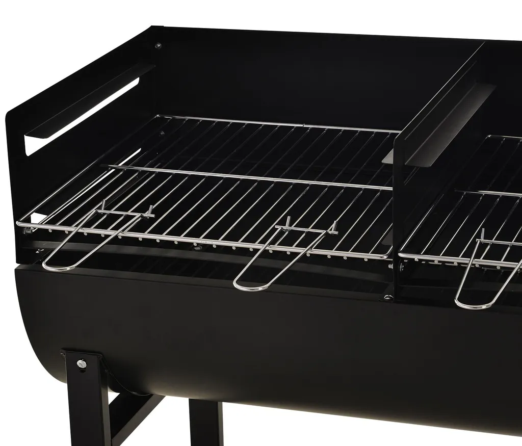 Barbecue charbon double zone de cuisson ajustable résistant à 300°C - 3
