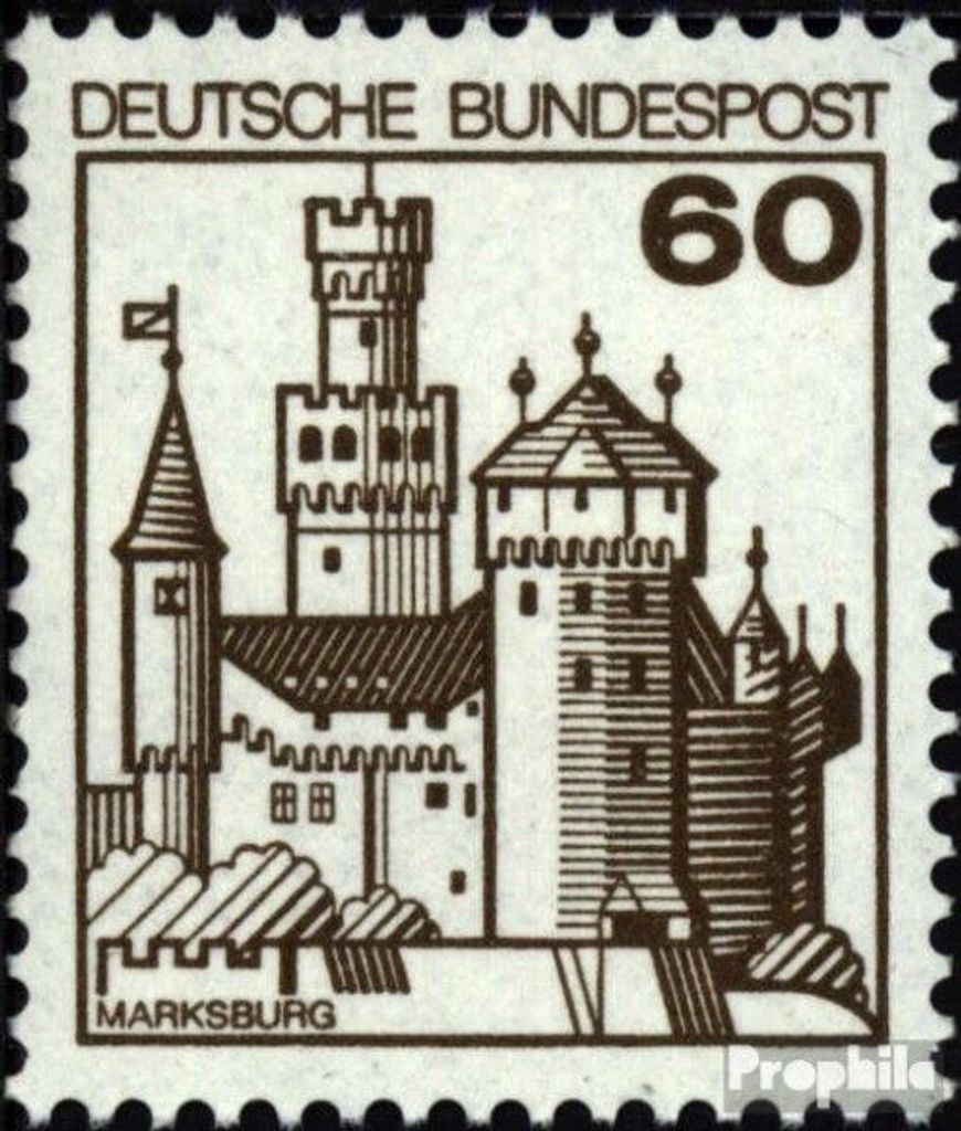Briefmarken BRD (BR.Deutschland) 1977 Mi 917A I R mit Zählnummer postfrisch Burgen und Schlösser