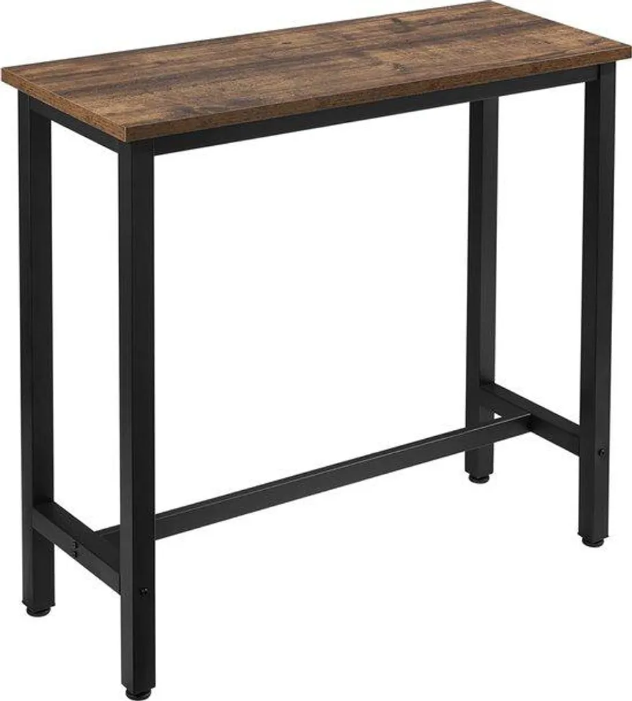 Table haute mange-debout de cuisine 100cm plateau bois et métal noir