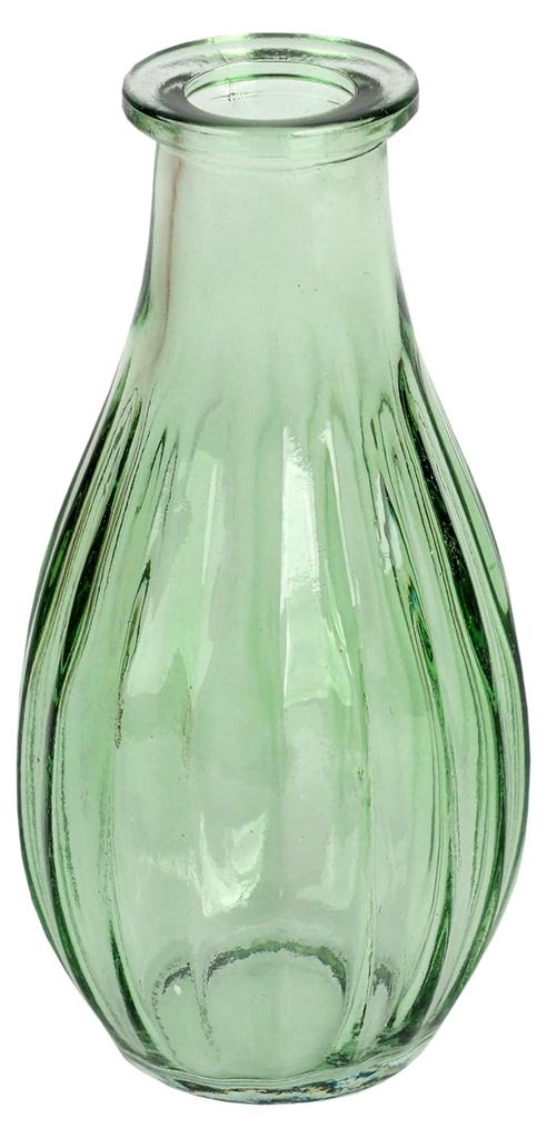 Grüne Glas-Budvase für Blumen, elegante Einzelstiel-Vase für Hochzeitsdekoration, Fensterbank, Gartenpartys, Sommeressen, Kamindekoration und Ge...