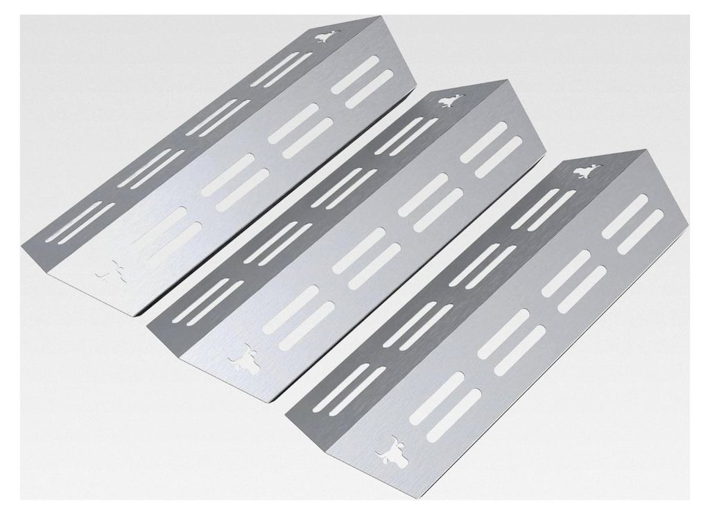 Gasgrill Brennerabdeckung Edelstahl kompatibel mit Enders Monroe Pro 3 Gasgrills | Brennerschutz | 3er Set Matt Bulle