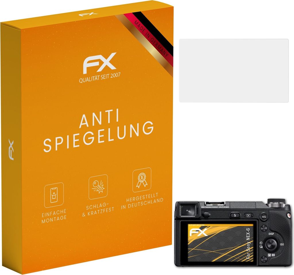 atFoliX FX-Antireflex 3x Schutzfolie kompatibel mit Sony NEX-6 Displayfolie