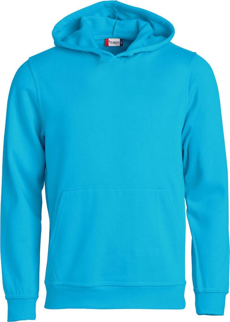 Kapuzenpullover Basic Junior mit Kängurutasche und Rippenbündchen an Ärmeln und Bund