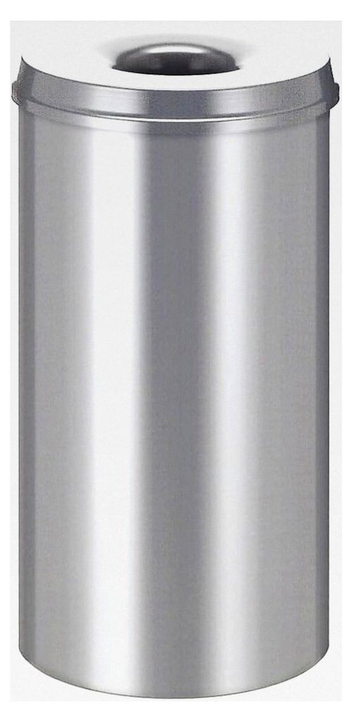 Selbstlöschender Papierkorb 50 Liter, silber