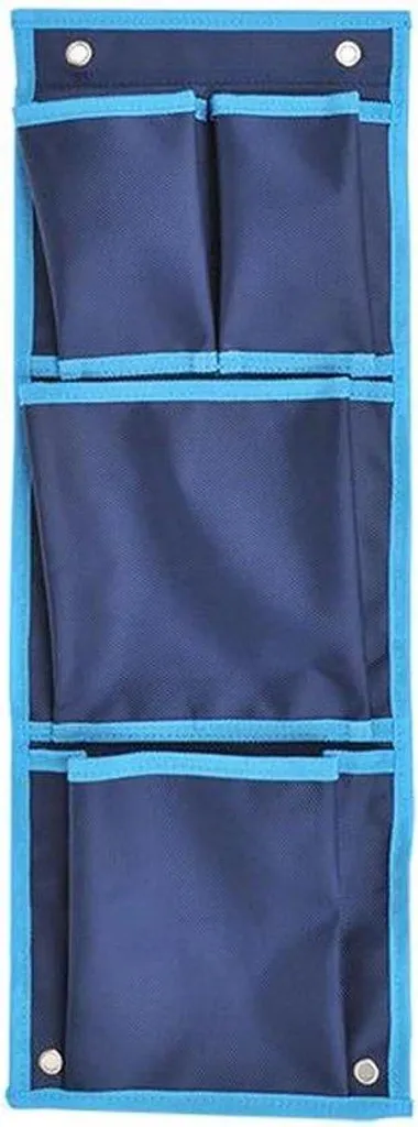 Armoire murale bleue 4 compartiments 20x57 cm pour rangement mural discret