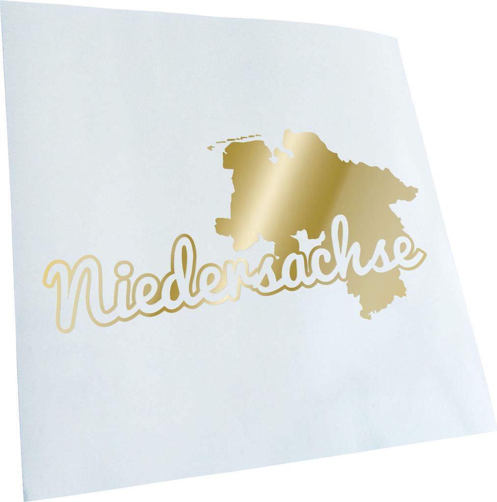 Kiwistar - Autoaufkleber - Niedersachse Herkunft - Goldchrom - 60x30cm - Aufkleber für Auto, Laptop, Fahrrad, LKW, Motorrad mehrfarbig JDM Decal R...