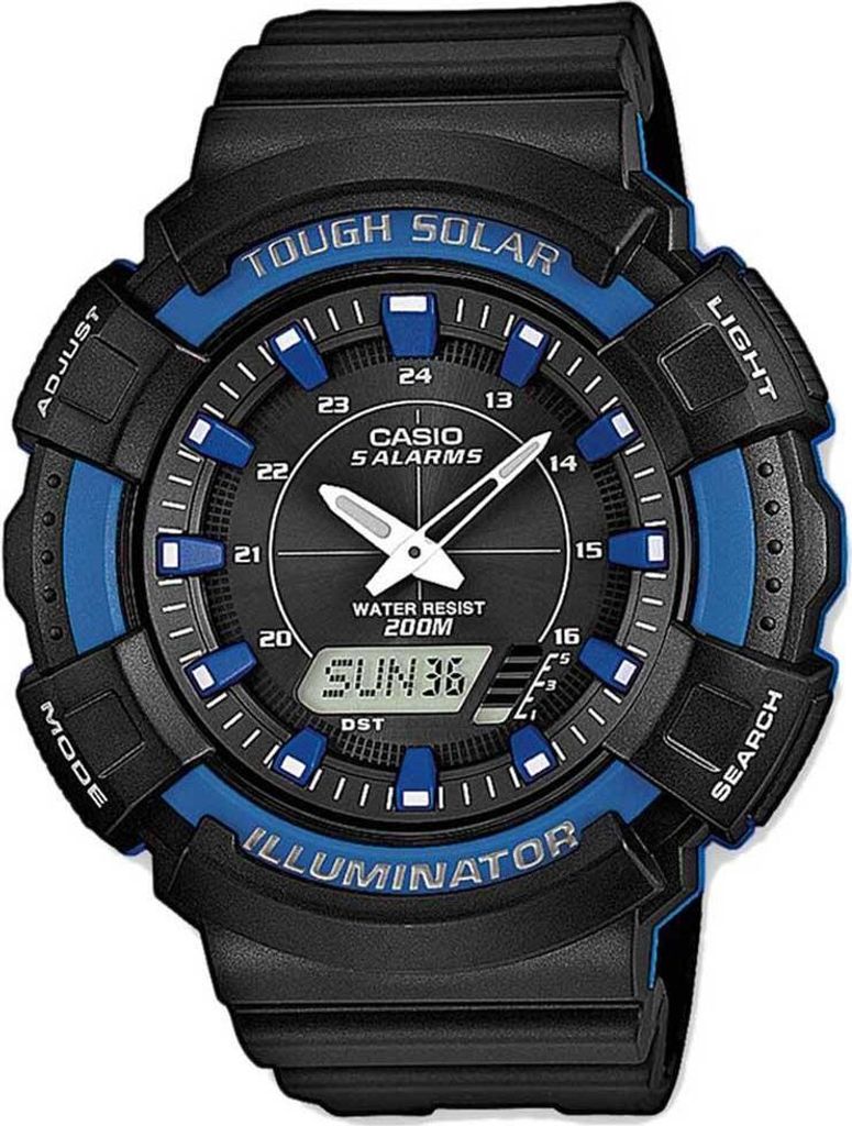 Casio Uhr Armbanduhr Solar AD-S800WH-2A2VEF schwarz blau