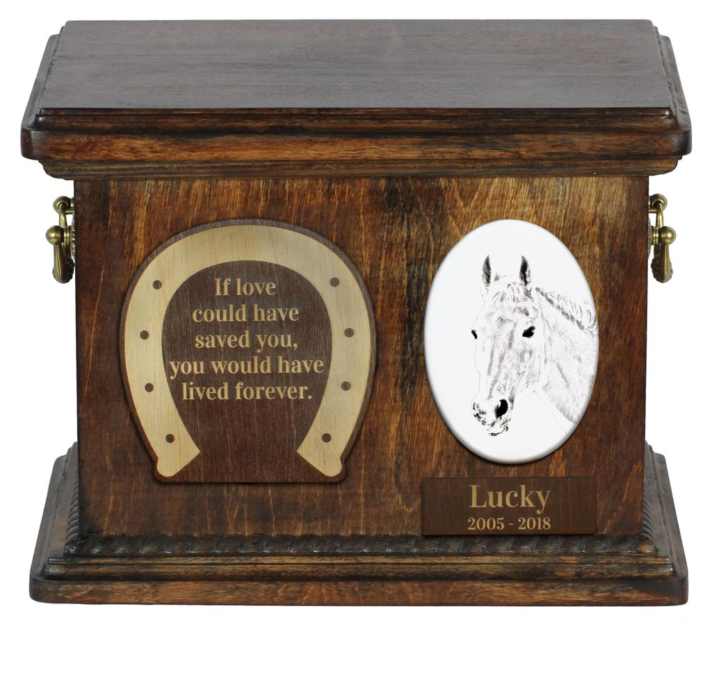Orlow-Trotter - Eine Urne für die Asche eines Pferdes, eine Urne für ein Pferd mit Foto, personalisierte Tierasche-Box von Art-Dog.