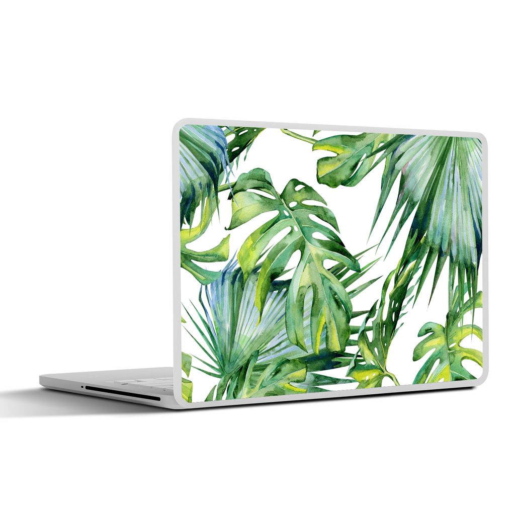 MuchoWow Laptop Aufkleber Sticker Cover Monstera - Muster - Aquarell - Mädchen - Kinder - Jungen - Kinder 25x18 cm - Laptop-Deko