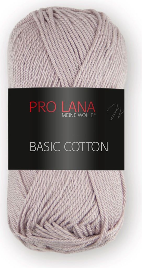 Pro Lana BASIC Baumwolle Baumwollgarn 50 g ideal für Kleidung, Spielzeug, Accessoires 125 m Farbe 012 - mauve