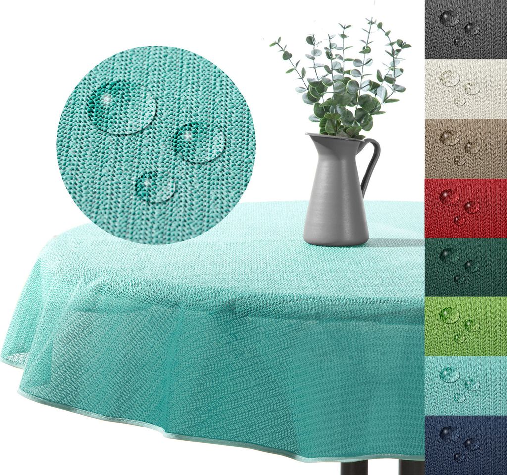 heimtexland Outdoor Tischdecke Gartentischdecke wasserfest wetterbeständig rutschfest waschbar Outdoortischdecke Weichschaum Garten Balkon Camp...