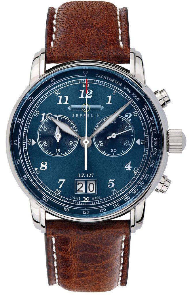 ZEPPELIN 8684-3 Chronograph Uhr Herrenuhr Lederarmband Produktbild 