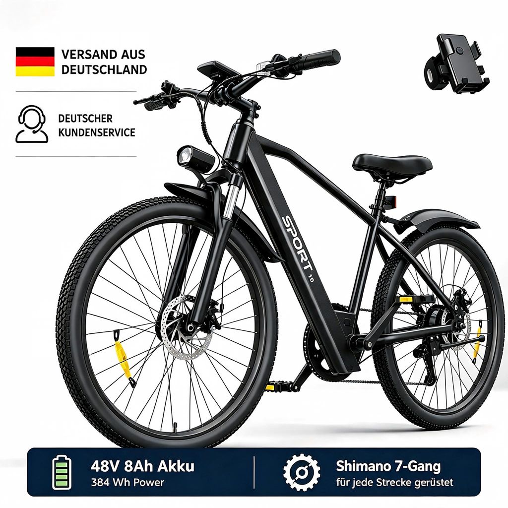 PiXELPiLOT T8S E Bike, Trekking E-Bikes Doppelte Federung, Produktbild 