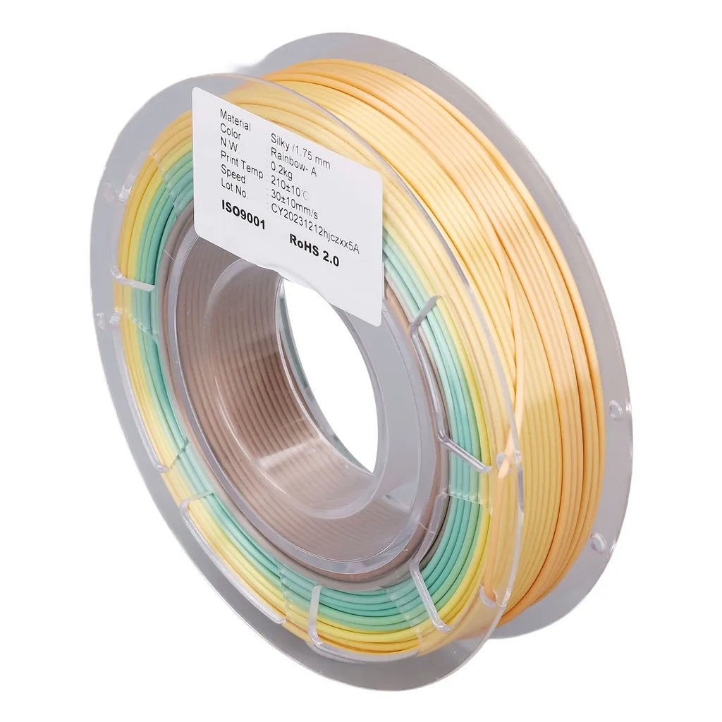 Filamento PLA, filamento PLA della stampante 3D, filamento PLA della stampante 3D 1,75 mm, bobina di filamento PLA della stampante 3D, filamento PLA della stampante 3D 200 g, pacchetto di filamento PLA della stampante 3D, filamento PLA lucido di seta, filamento PLA multicolore gradiente - 5
