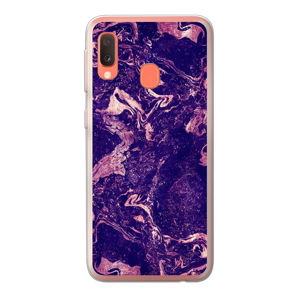 MuchoWow Handyhülle Schutzhülle Hülle für Samsung Galaxy A20e Marmor - Naturstein - Mineralien Silikon Softcase Handy Hülle - Abdeckung