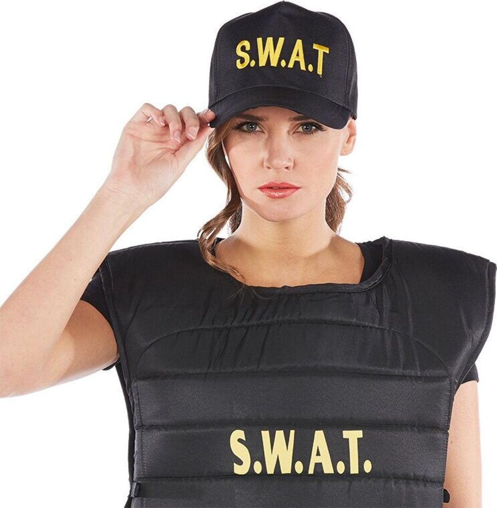 S.W.A.T. Cap schwarz Polizei Mütze Police Cap Schirmkappe Produktbild 