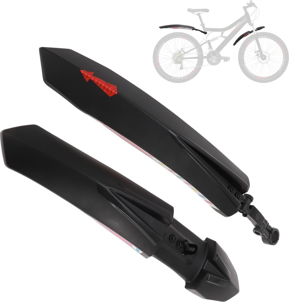 Universal Fahrrad Schutzbleche Set Fahrrad Radfahren Reifen Vorne und Hinten Schmutz schützer Schutzblech Ersatz für Rennrad Mountainbike Schwarz