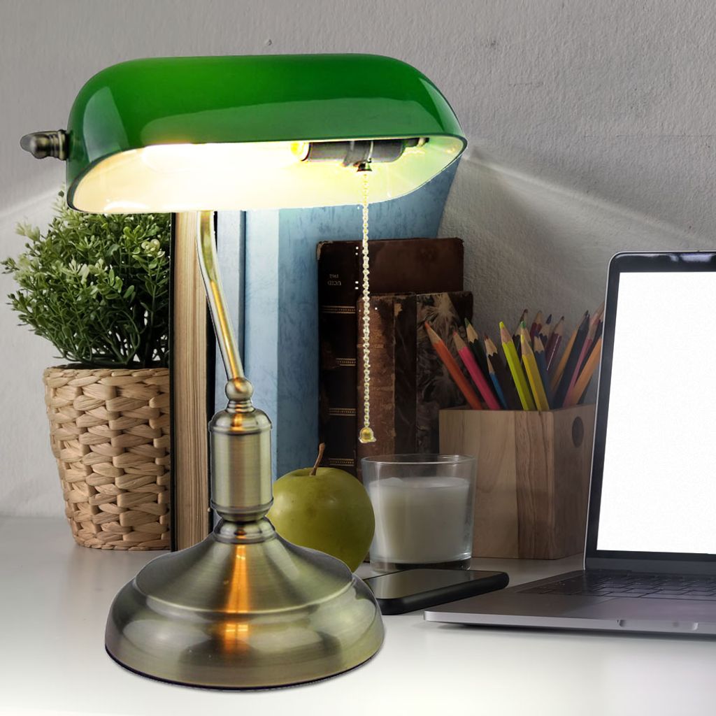 Ersatzschirm grün Glasschirm Bankerslampe B Ware Lampenschirm Schreibtisch Büro 