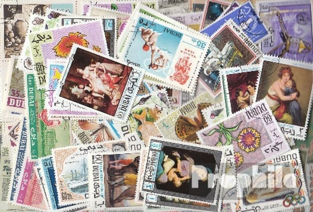 Briefmarken Dubai 50 verschiedene Marken