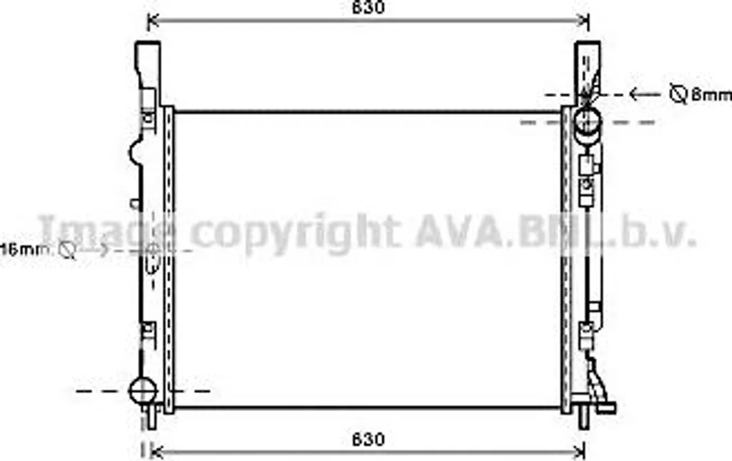 Radiateur AVA RTA2472 en aluminium pour Kangoo - Qualité OE 8200418329