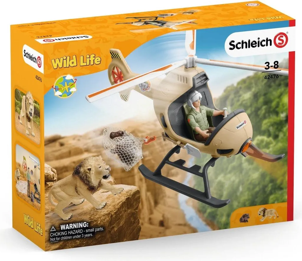 Hélicoptère de sauvetage Schleich pour soigner les animaux sauvages 3+