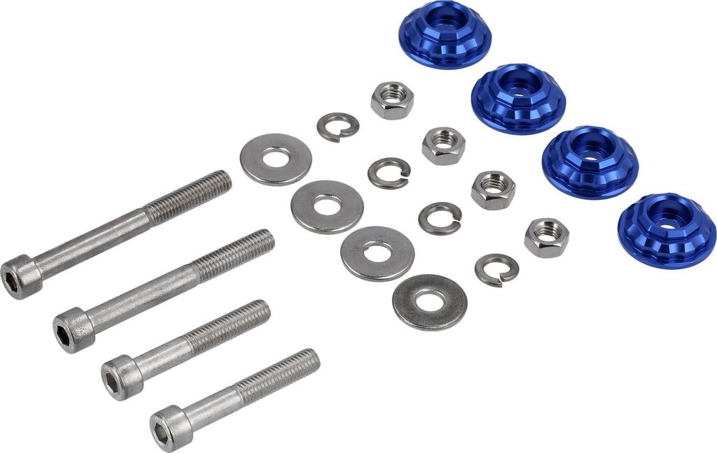 Set: CNC Unterlegscheibe 32mm für Stoßdämpfer / Federbein, Blau - für S51, S50, S70, S53, S83