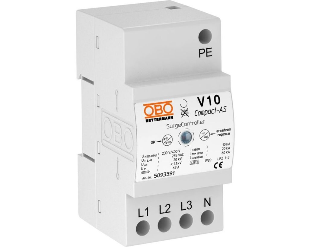 OBO Bettermann Überspannungsableiter V10 COMPACT-AS 5093391 Produktbild 