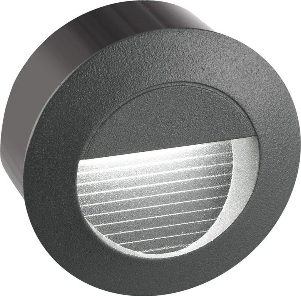 Nova Luce KRYPTON LED Wandeinbauleuchte Grau 3W IP54 Warmweiss 8x5,5x8cm 726407