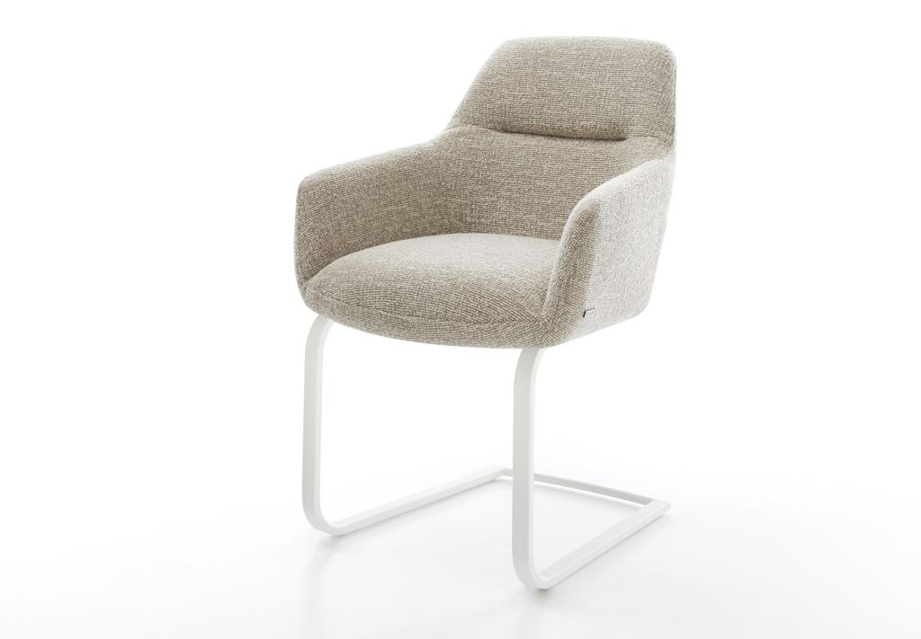 DELIFE Freischwinger Pejo-Flex Webstoff Soft Beige Produktbild 