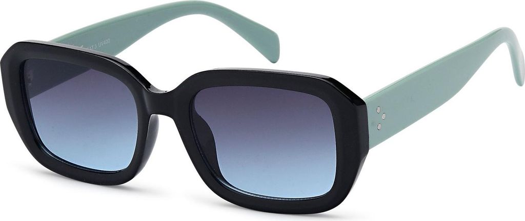 styleBREAKER Damen Retro Sonnenbrille mit breitem Kunststoff Rahmen und Rechteckigen Polycarbonat Gläsern 09020143