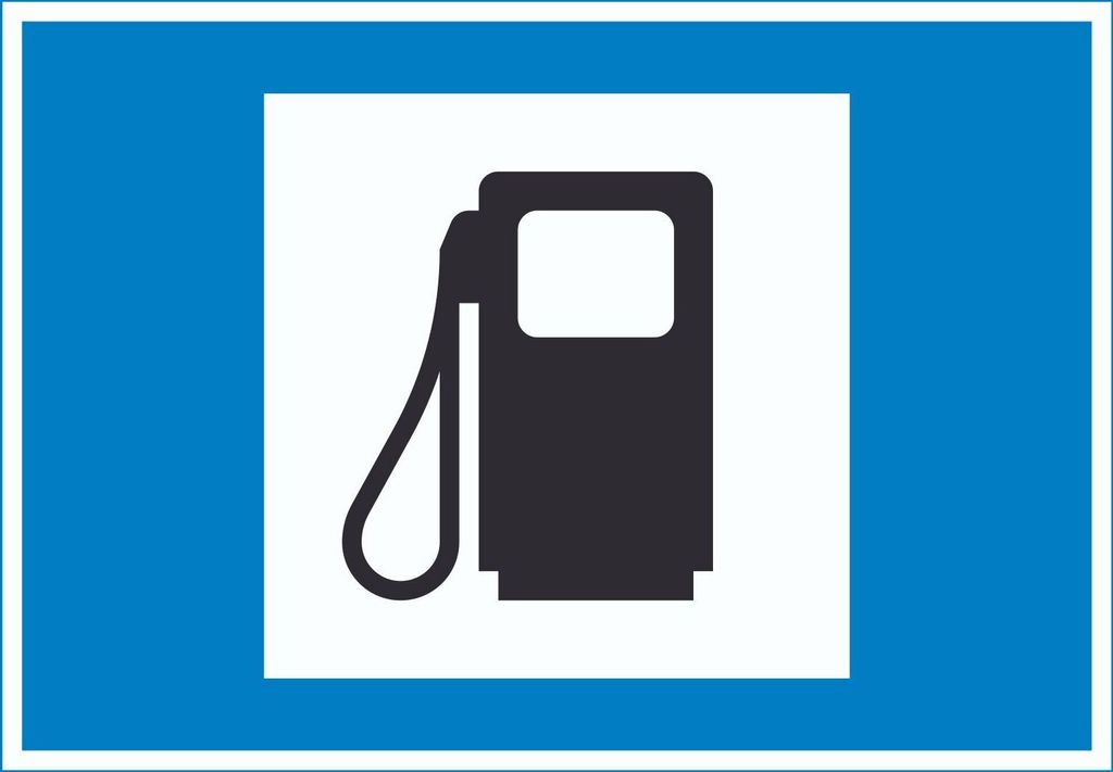 Tankstelle Symbol Schild A6 Rückseite selbstklebend