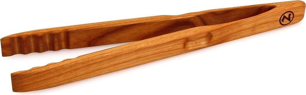 Grillzange - Küchenzange Zetzsche 30 cm lang aus Kirsch Holz, Germany